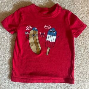 Carter's Red Tee with Fun USA Design